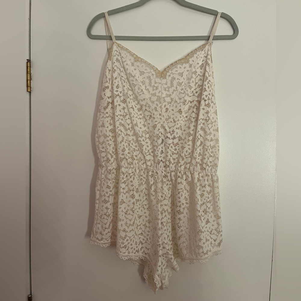 Victoria's Secret Cream Lace Romper